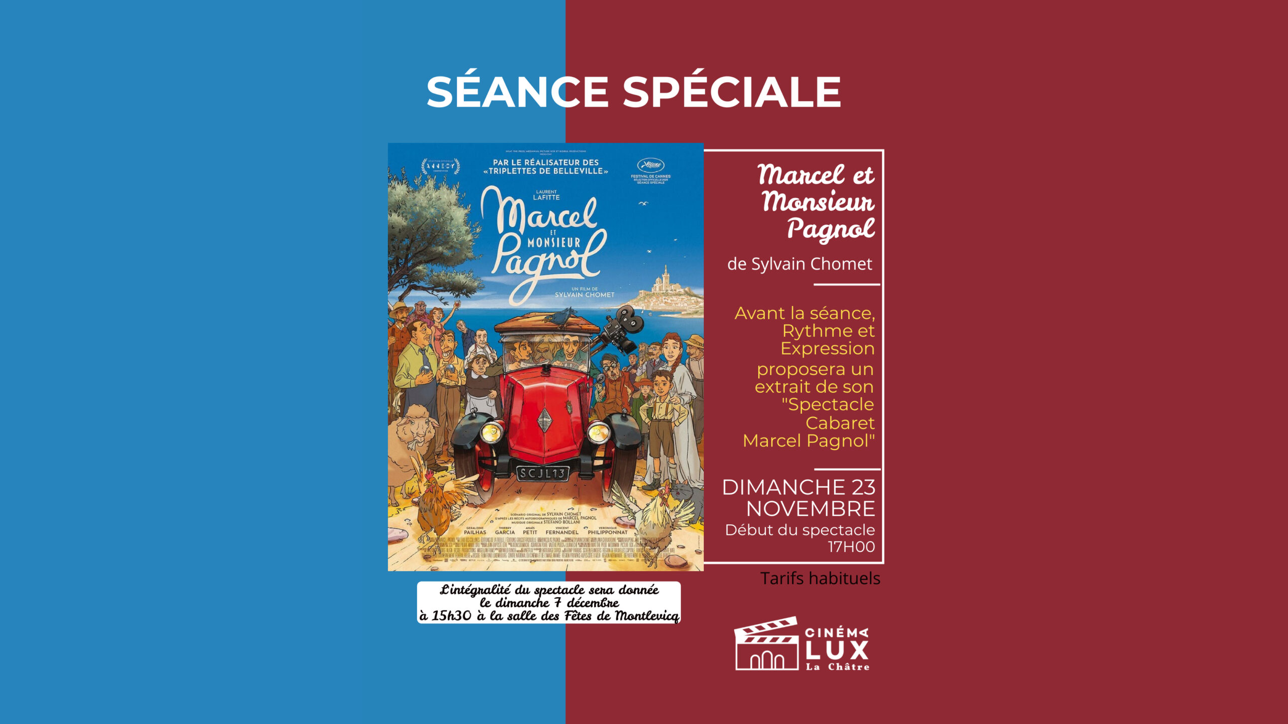 Spectacle Marcel Pagnol Cinéma Lux